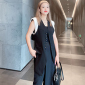 前长后短马甲背心网红欧货时髦高级感炸街气质西装 马夹女春秋外搭