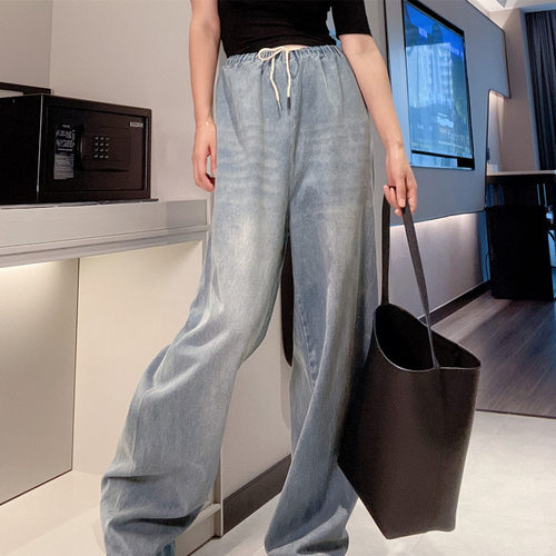 阔腿长款常规牛仔裤2023秋