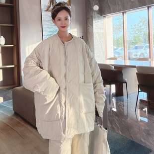 2025巨好看的羽绒服女款冬季中长款宽松松弛感慵懒风白鸭绒外套潮