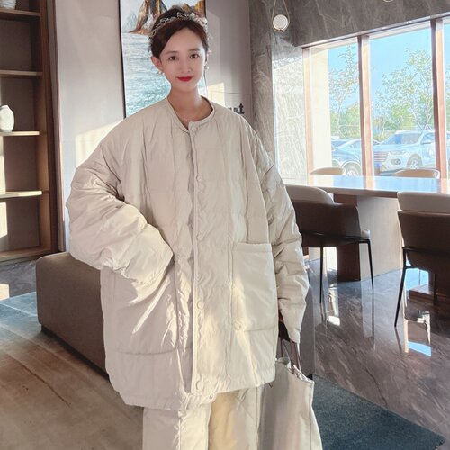新款巨好看的中长款羽绒服宽松潮