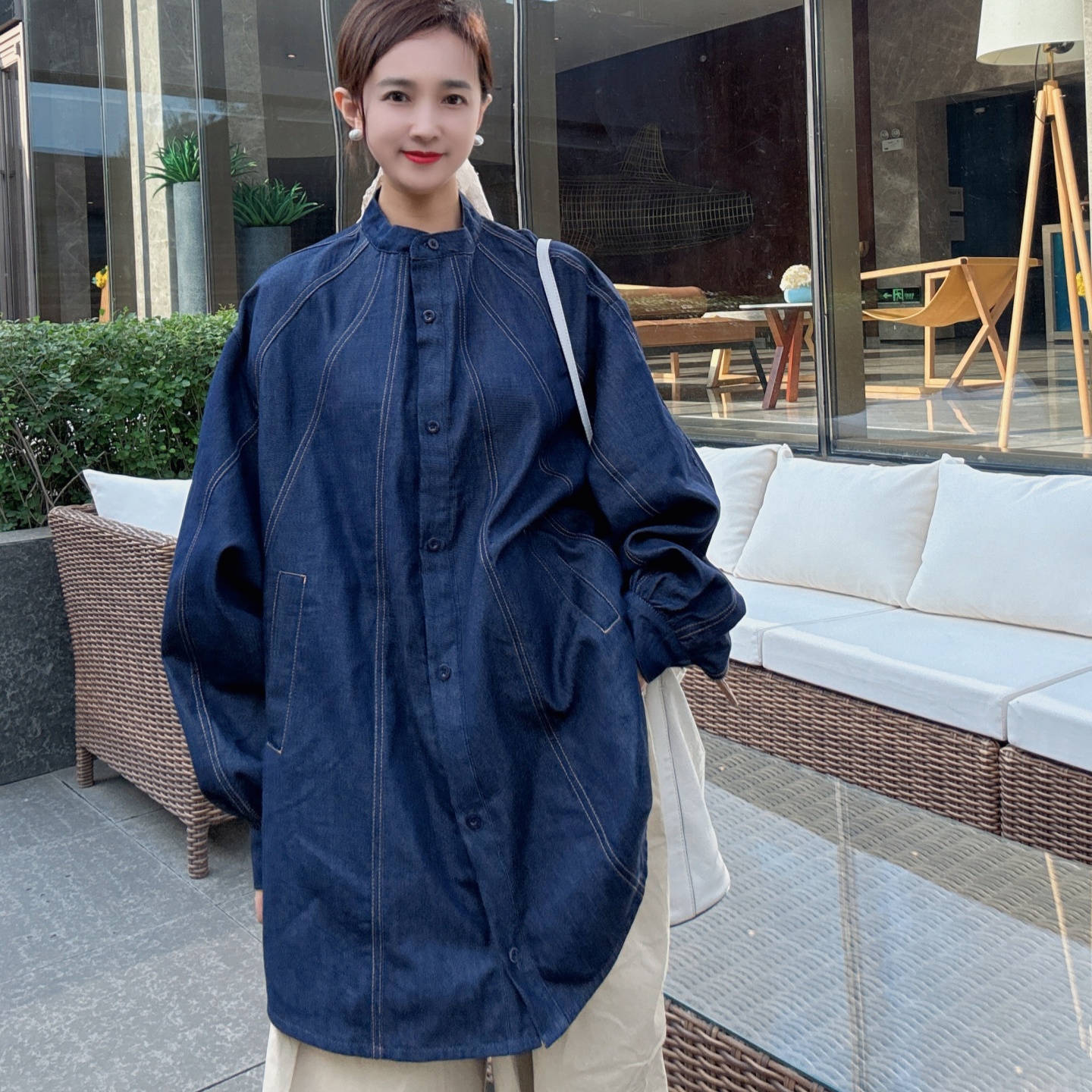 独特超好看单穿衬衫女高级感牛仔