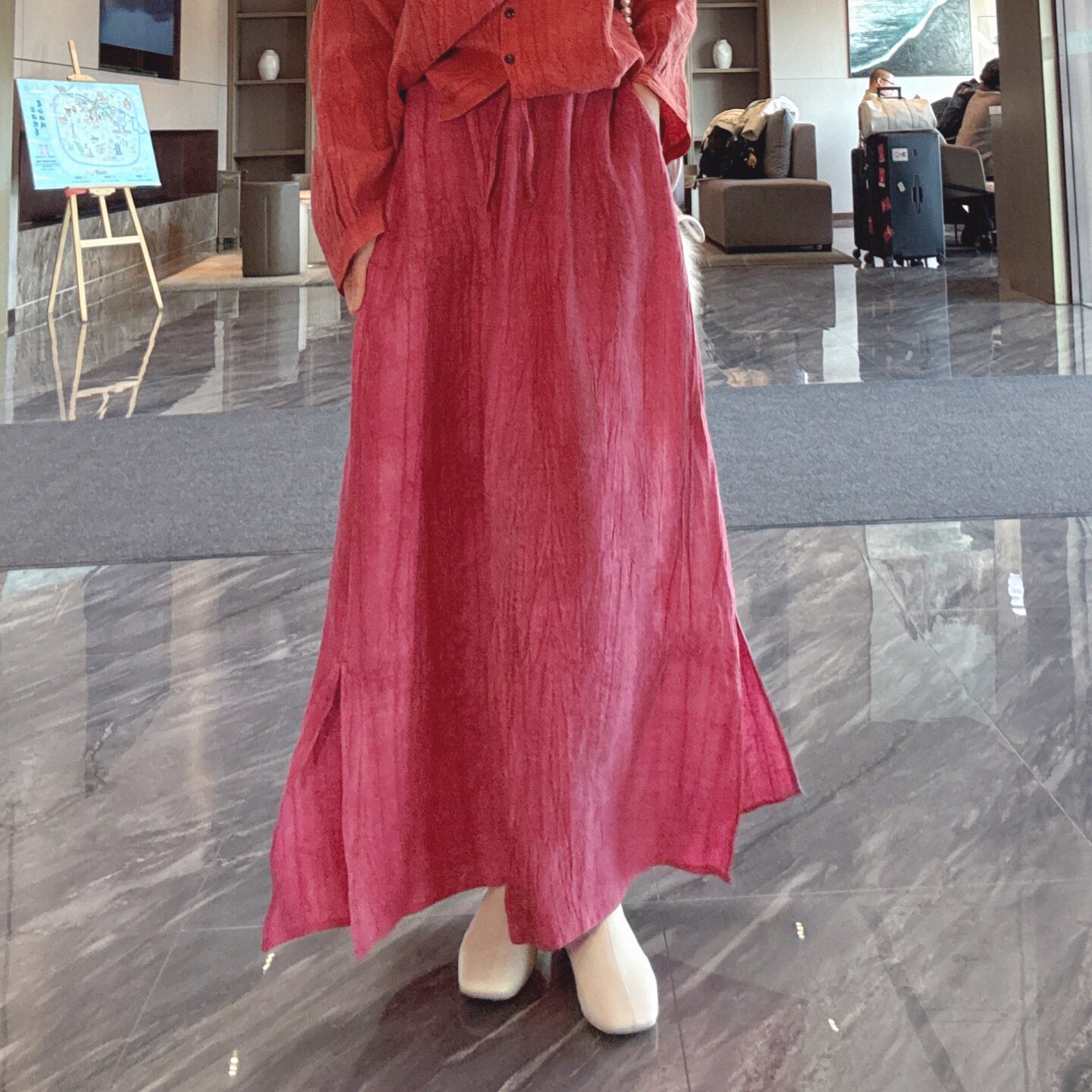 绝美巨好看的半身裙女2026新款春夏亚麻宽松长裙炸街独特漂亮裙子