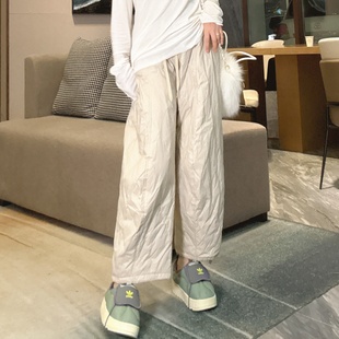 防寒裤 脚抽绳高级感版 型超好看 外穿羽绒裤 子冬季 2025新款 裤 女款