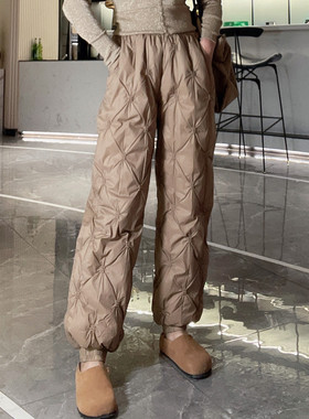 外穿羽绒裤女2023新款束脚宽松洋气休闲冬季今年流行的爆款裤子潮