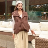 薄棉马甲2025新款 马夹洋气时髦外穿女 宽松早冬季 今年流行爆款 短款