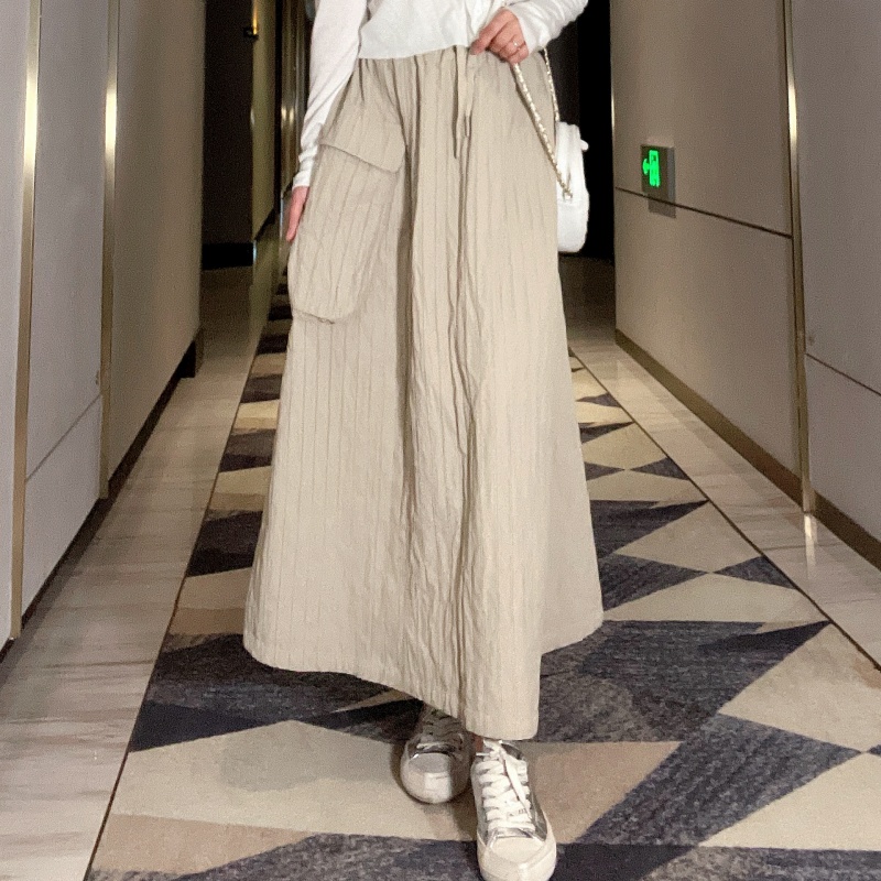 长款A字休闲宽松大兜半身裙