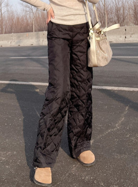 阔腿羽绒裤女外穿2024年冬季新款洋气白鸭绒今年流行的爆款裤子潮