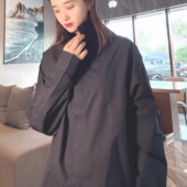 新款 立领衬衫 女高级感轻奢减龄洋气宽松时髦秋季 漂亮冷淡系上衣潮