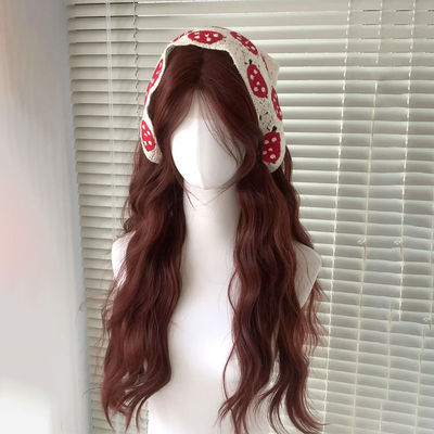 【浆果少女】焦糖红棕假发女全头套水波纹长卷发前额蕾丝万用cos