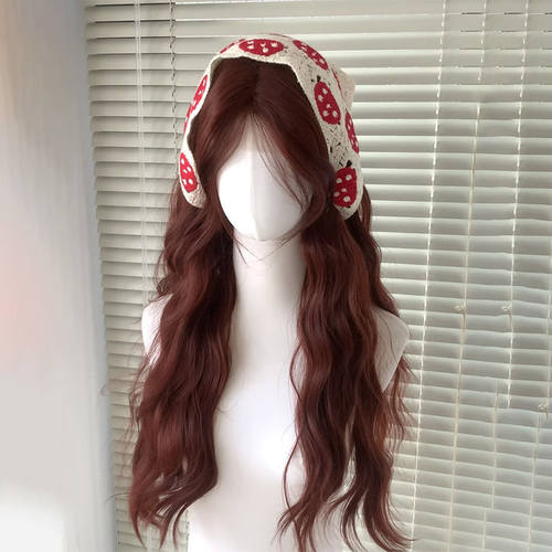 【浆果少女】焦糖红棕假发女全头套水波纹长卷发前额蕾丝万用cos