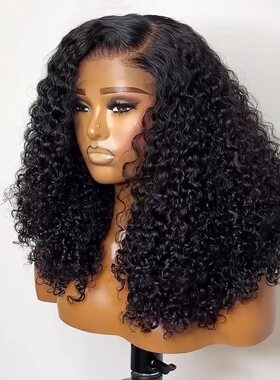 12A Double Drawn Human hair 4*4 Lace Curly Wig 300% density