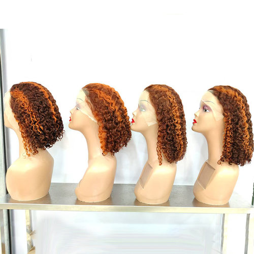 Highlight Ginger 13*4 frontal Water Wave Curly Human Hair