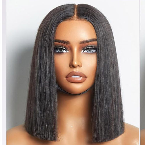 一档高垂度真人发波波头套SDD Bone Straight Bob Wig