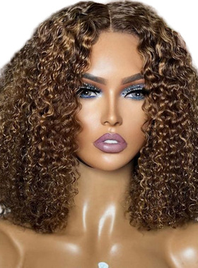 10A Highlight Piano 4/27 Curly Bob 13*4 Human Hair Wig