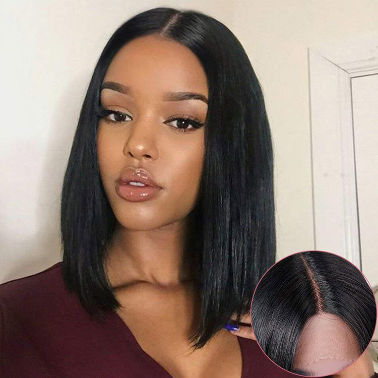 Brazilian Short Bob Middle Part Wig 13x4 Lace Frontal Human在类目 美发护发/假发, 假发, 整顶假发中 - 来自Buy2taobao.com提供专业的淘宝代购服务