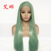 欧美假发女士长直发高温丝化纤前蕾丝半手钩发套厂家批发一件代发