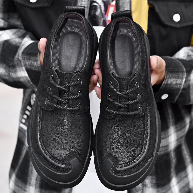 特价吉普盾 正品秋冬户外男鞋头层牛皮日常休闲皮鞋耐磨低帮鞋