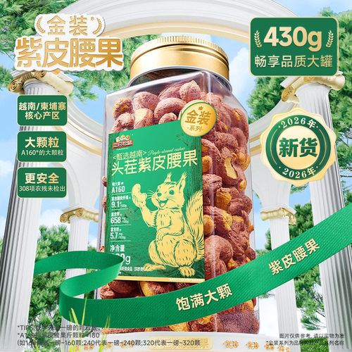 三只松鼠_紫皮腰果大颗粒