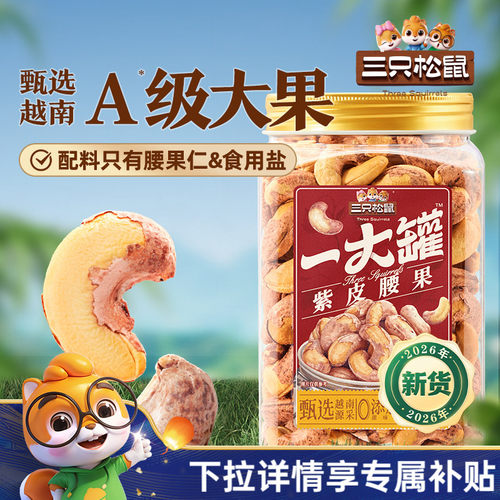 三只松鼠_紫皮腰果大颗粒