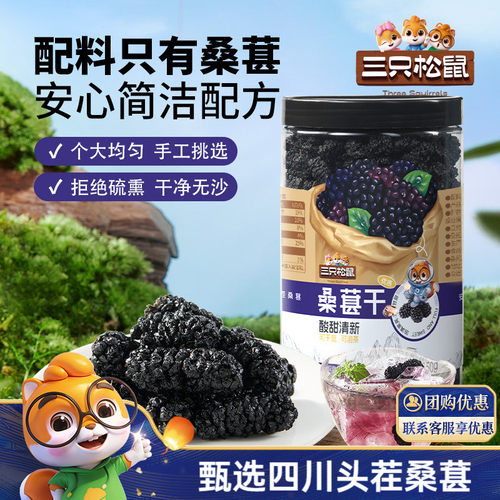 【三只松鼠_罐装桑葚干250g】