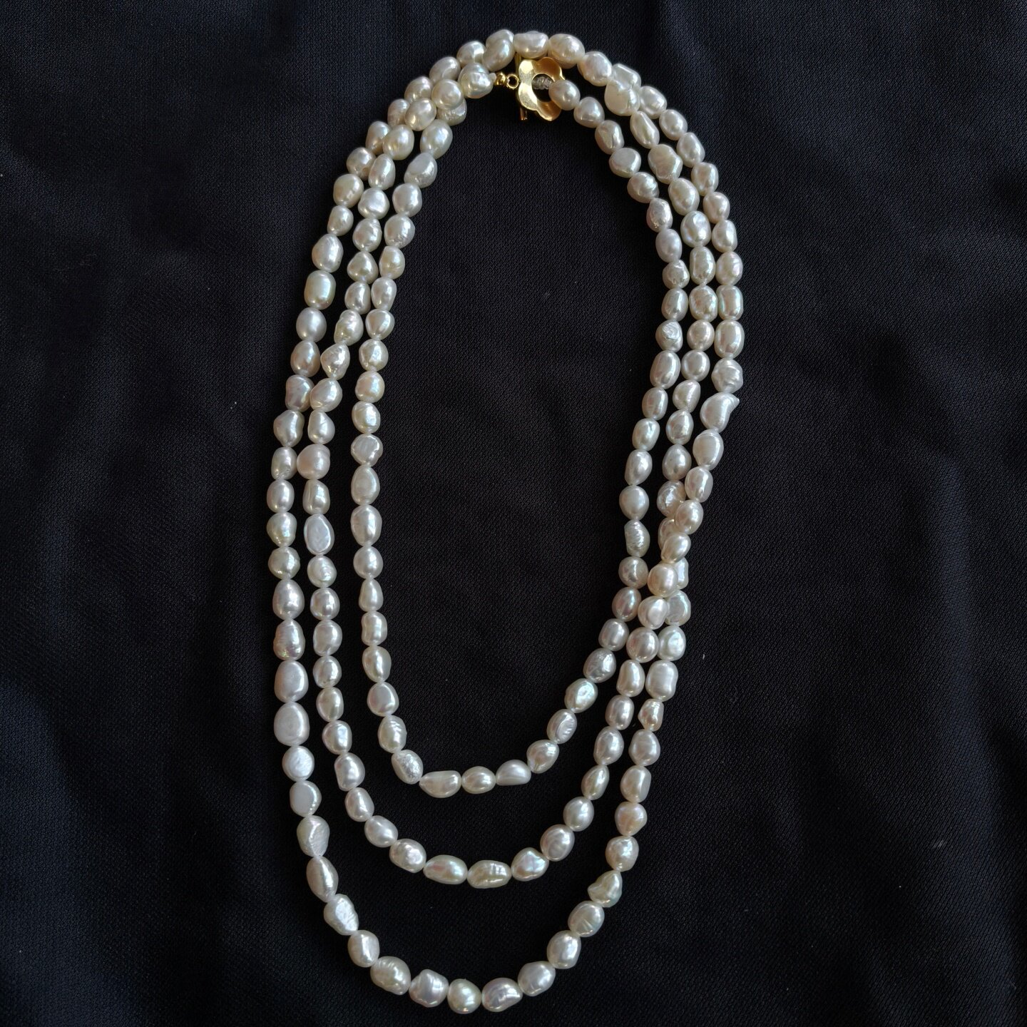 异形巴洛克长款天然淡水珍珠项链复古叠戴毛衣链120厘米3层锁骨链