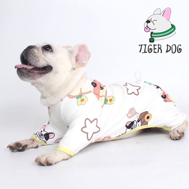 TIGERDOG宠物小狗犬猫法斗巴哥狗狗秋冬德绒卡通四脚衣服保暖服