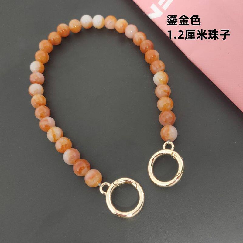 高档中国风琥珀色手提包链皮包搭配装饰品手腕手机链创意钥匙扣