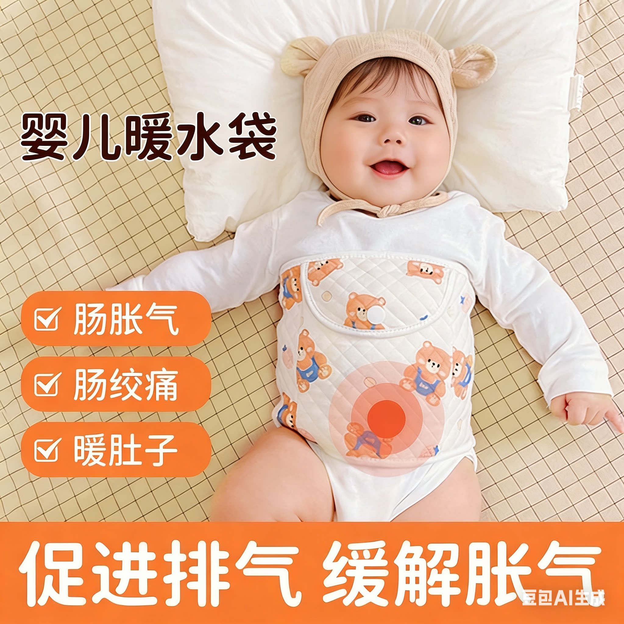 儿童热水袋热敷肚子新生儿小号暖水袋婴儿肚子胀气肠绞痛神器暖宝
