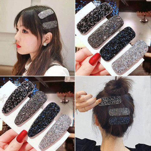 满钻发夹少女气质黑色宝蓝卡子