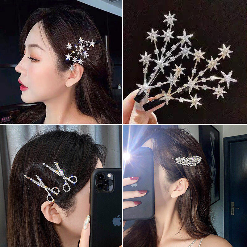 满天星水晶精致韩式好看个性发夹
