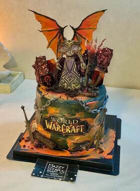 wow魔兽世界游戏定制男士蛋糕生日上海同城配送当日达