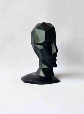 创意几何菱形书靠设计师摆件样板房人头书档客厅书房桌面书立装i.