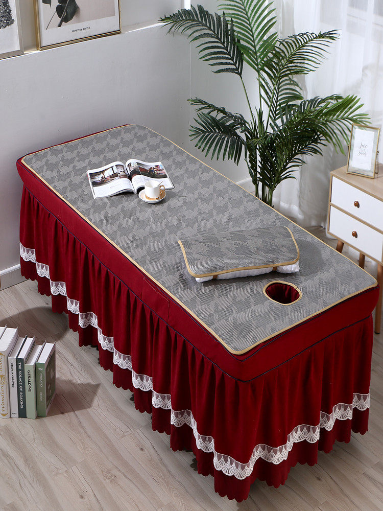 COOL MAT FOR BEAUTY SALON RATTAN MAT MASSAGE BED BODY THERAPY ICE SILK MAT SHAMPOO BED SUMMER MAT HOLES