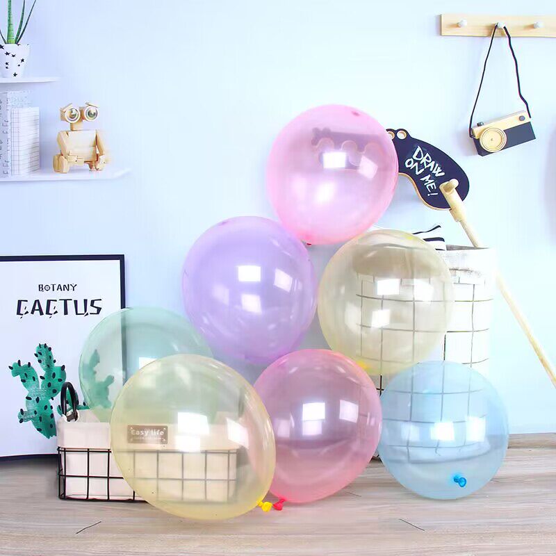 水晶圆形10寸透明色乳胶气球新品