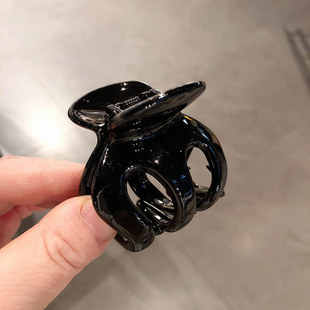 黑色中号亚克力抓夹高马尾固定神器发抓发夹子头饰女后脑勺鲨鱼夹