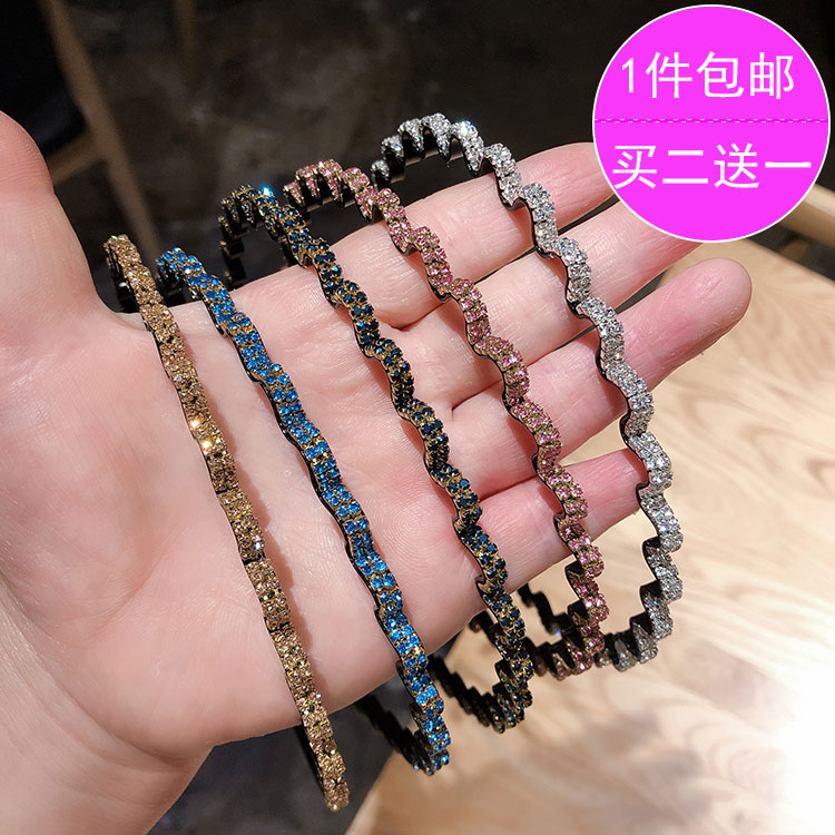 韩国发夹洗脸简约网红波浪头箍