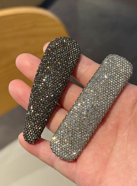 韩版海棉厚款满钻侧边BB发夹气质前额碎发刘海夹闪水钻掰掰夹头饰