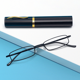 高清老花镜防蓝光防疲劳男女德国超轻舒适便携进口笔筒式 折叠时尚