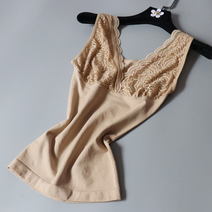 保暖内衣秋冬季新品秋衣发热内衣女保暖背心打底上衣蕾丝紧身美体