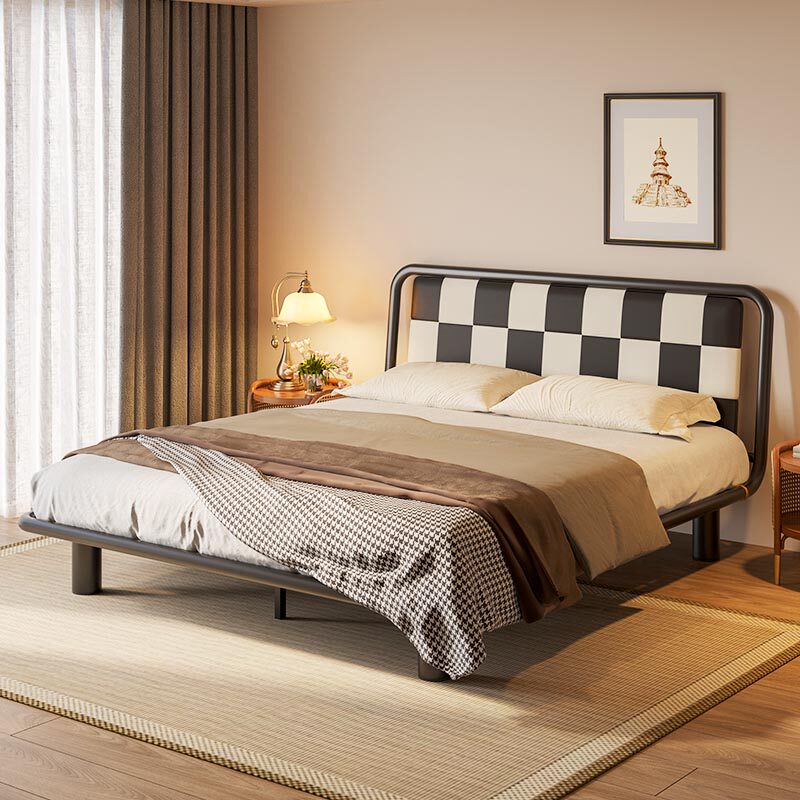 天坛家具铁艺床复古大象腿双人床1.5米铁床加厚加固悬浮软包床