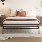 天坛家具无床头铁艺床双人床碳素钢悬浮床铁架床排骨架加固铁床