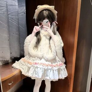 2025新款斗篷披肩配婚纱lo裙马面裙群百搭加绒加厚秋冬开衫小外套