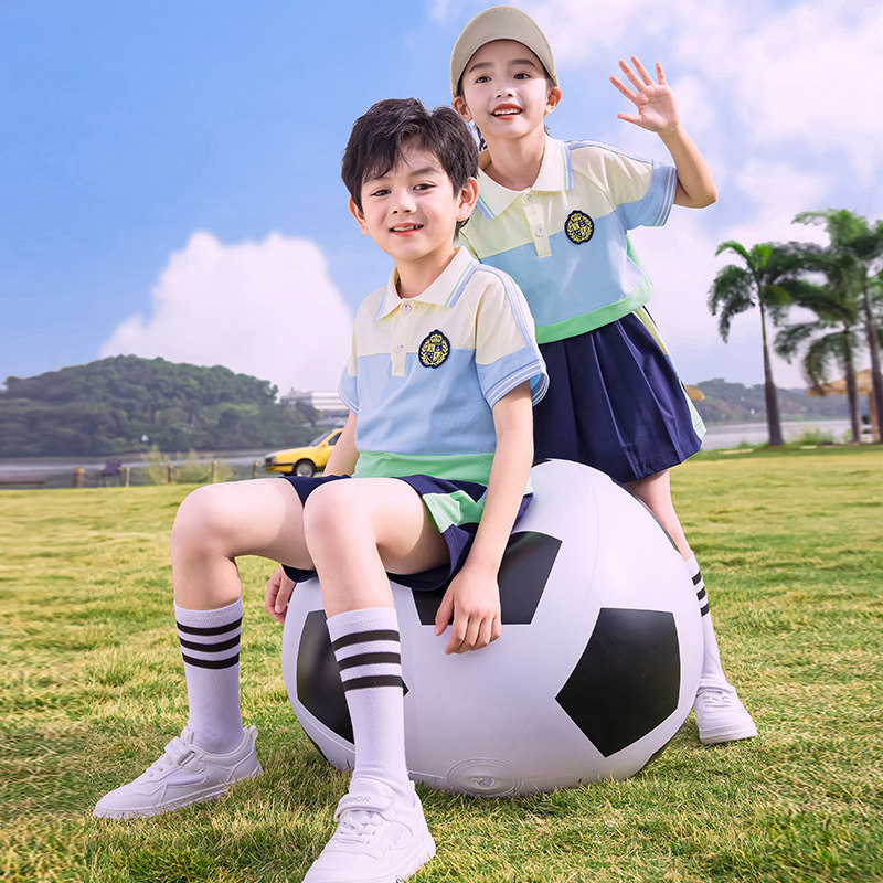 幼儿园园服夏季纯棉短袖运动会套装小学生班服夏装儿童校服毕业照
