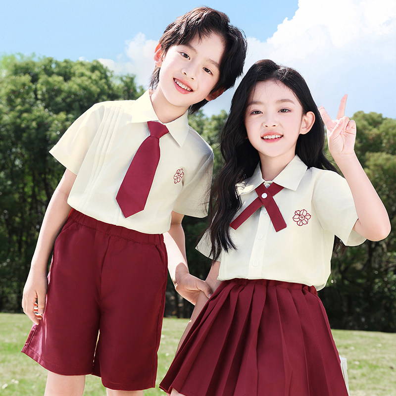 幼儿园服夏季衬衫毕业照班服小学生jk校服套装六一儿童合唱演出服