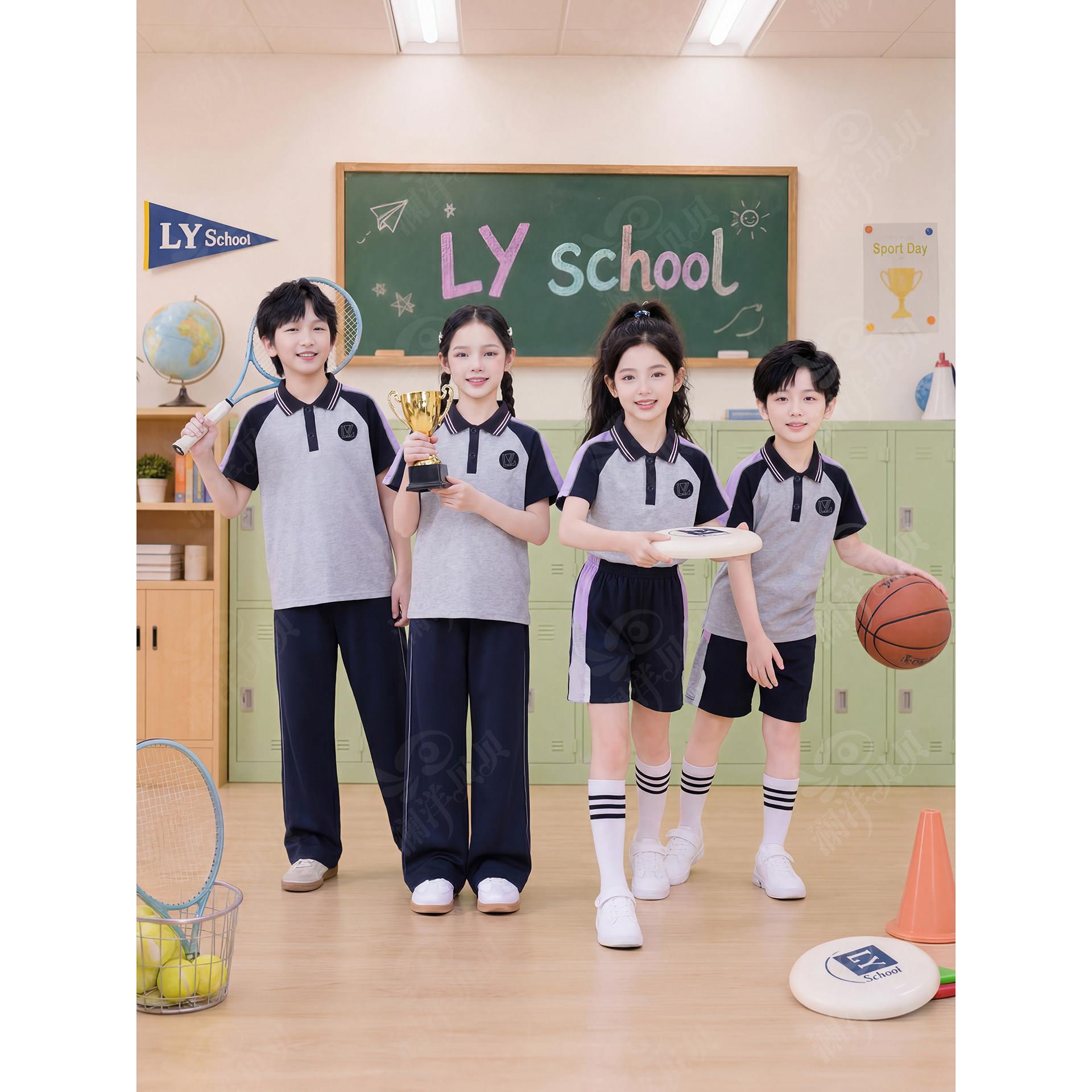 辽宁沈阳市小学生夏季校服款儿童统一短袖定制班服运动会服装