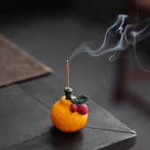 陶瓷 大吉大利盘香炉香薰炉沉香檀香艾草家用室内香插摆件 橘子