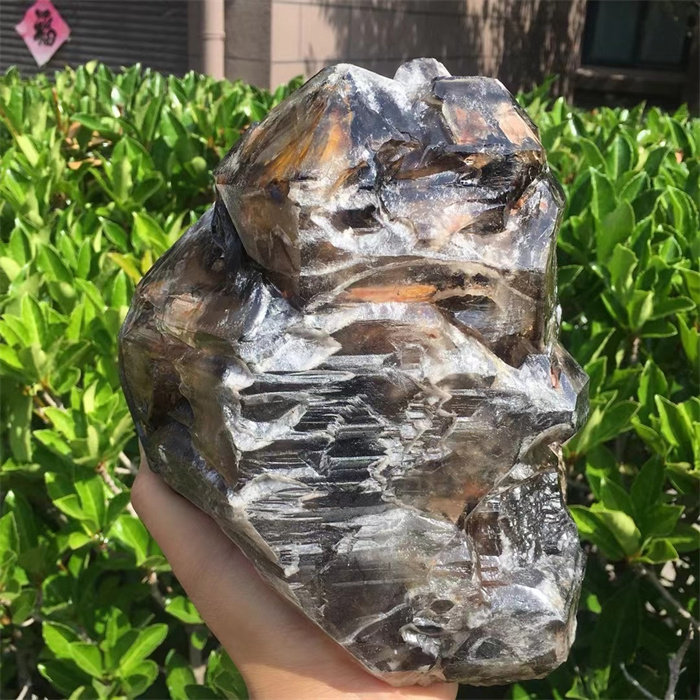 天然巴西茶水晶骸骨骨干标本原石摆件 古老水晶宝石 一物一图