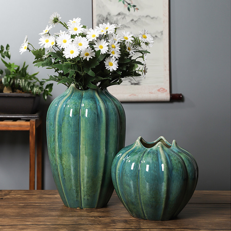单色欧式美式南瓜花瓶摆件绿苹果现代装饰客厅景德镇陶瓷网红摆件,家居饰品,花瓶,淘宝优惠券,粉丝福利购,淘宝优惠卷