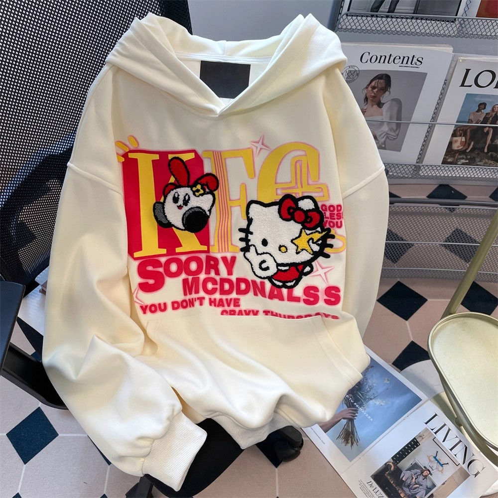 hellokitty卫衣女2025新款爆款小个子秋冬加绒加厚学院风甜美外套