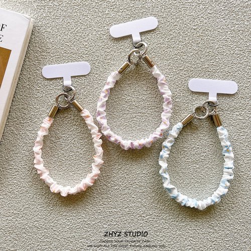 手机挂绳ins创意小众清新花朵褶皱手腕带短绳钥匙扣ccd相机手提女